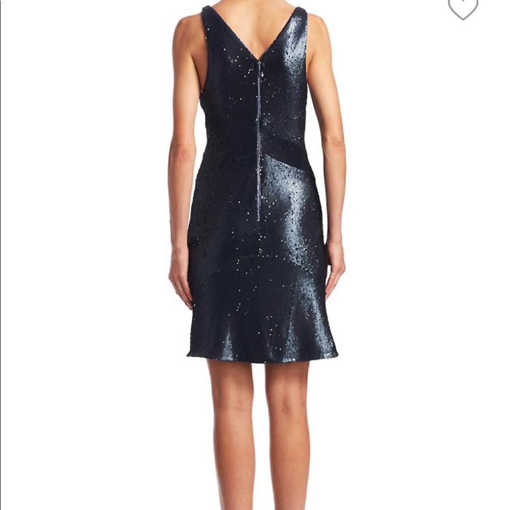 Halston Heritage Deep V sequence Dress